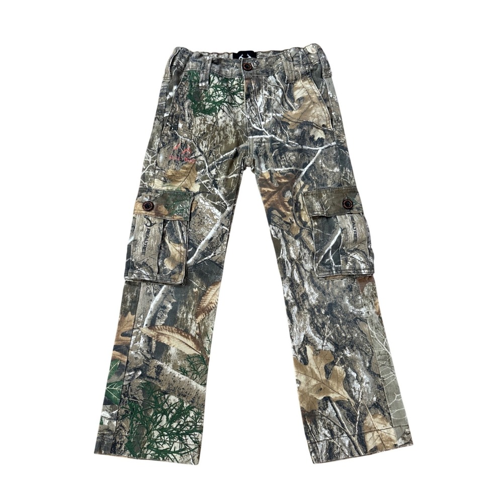 Realtree Cargo Pants Kids Brown Camo Edge Outdoor Utility SIZE 6/7 S